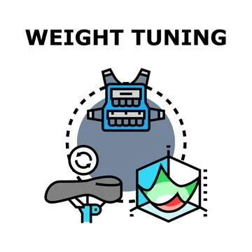 Weight tuning concept with exercise vest and data analysis Ilustración de archivo