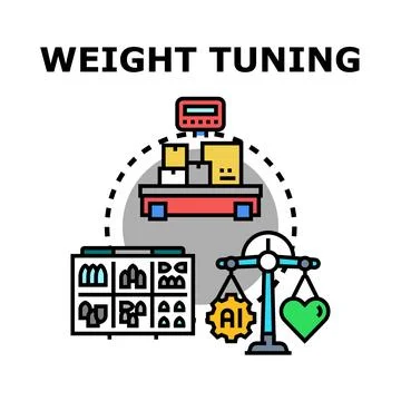 Weight tuning process balancing artificial intelligence and human values Stock Illustration