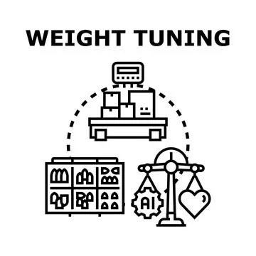 Weight tuning process balancing artificial intelligence and human values 스톡 일러스트