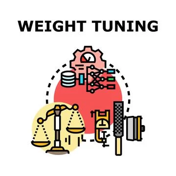 Weight tuning process for data optimization and improvement Illustrazione stock