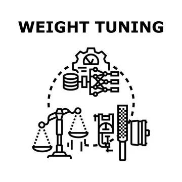 Weight tuning process for data optimization and improvement Stock Illustration