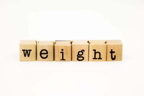 Weight wording isolate on white background Stock Photos