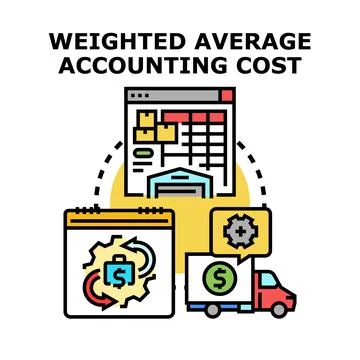 Weighted average accounting cost calculation concept Stockillustratie