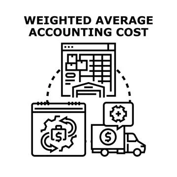Weighted average accounting cost calculation concept Stockillustratie