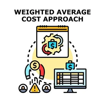 Weighted average cost approach financial accounting concept Stockillustratie