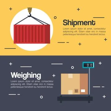 Weighting of packages service Illustrazione stock