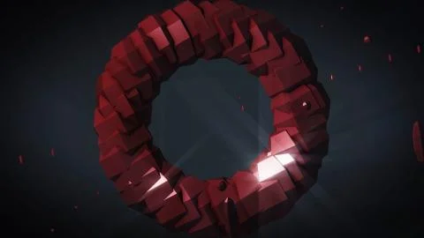 Weightlessness. Rotating torus on black background. 3D computer generated Illustrazione stock