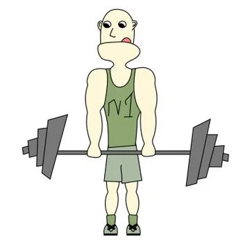 Weightlifter cartoon Stock Illustration
