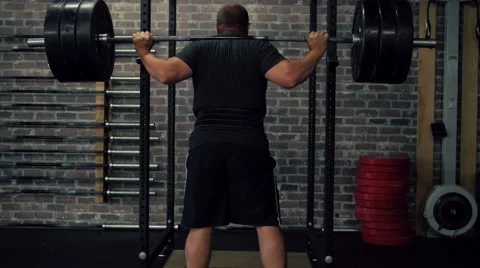 Weightlifter Does Heavy Squats Stock Footage 41266003