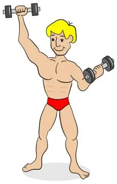 Weightlifter during training Stock Illustration
