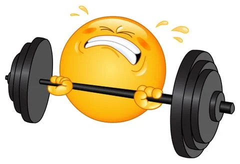 Weightlifter emoticon Stock Illustration
