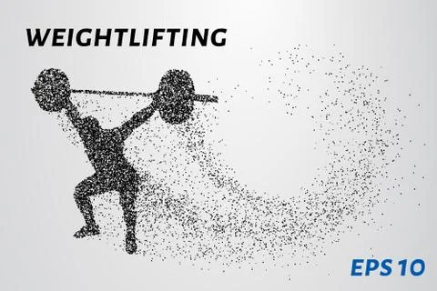Weightlifter of the particles Stock Illustration