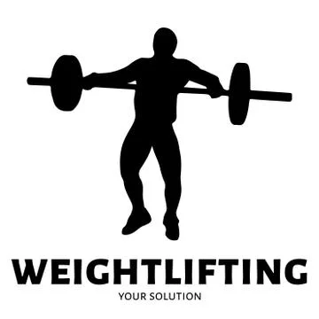Weightlifter vector logo. Brand logo in the shape of a weightlifter Stock Illustration