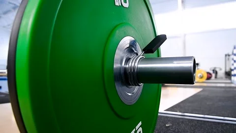 ..Weightlifting Barbell. Competition Vídeo Stock 237713796