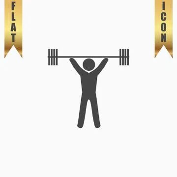 Weightlifting flat icon Stock Illustration