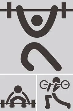 Weightlifting icons Stock Illustration