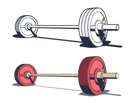 Weightlifting powerlifting or bodybuilding barbell Stock Illustration