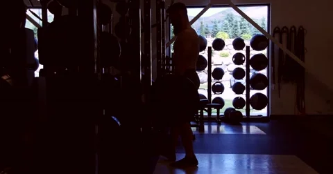 Weightlifting silhouette.mp4 Vídeos de archivo 52854261