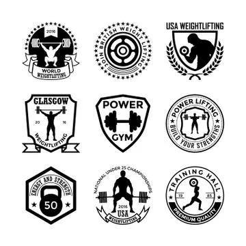 Weightlifting Vector Icons Stock Illustration