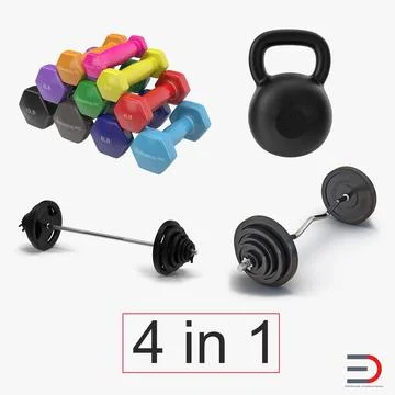 Weights and Dumbbells Collection 3D Model