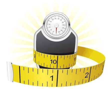 Weights and tape measure Stock Illustration