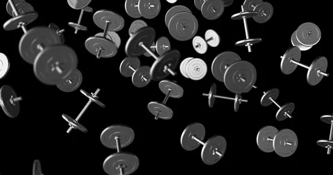 Weights Dumbbell falling loop Video stock 91250654