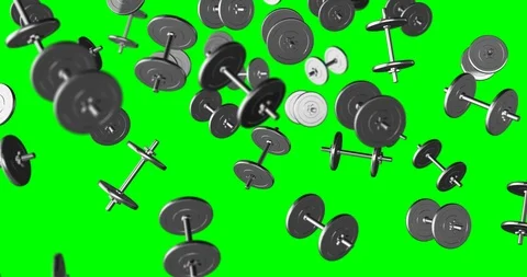 Weights Dumbbell falling loop | Stock Video | Pond5
