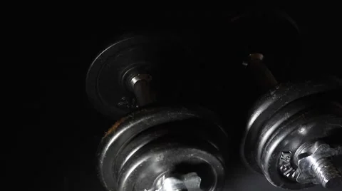Weights dumbbell Video stock 46595116