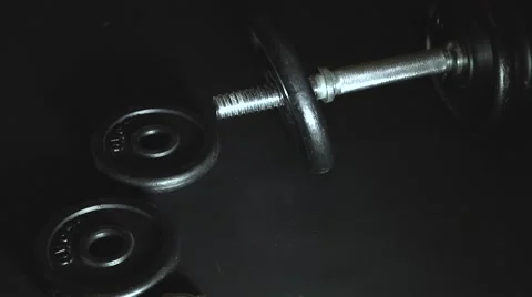 Weights dumbbell Stock Footage 46595168