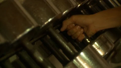 Weights in the gym Video stock 113211676