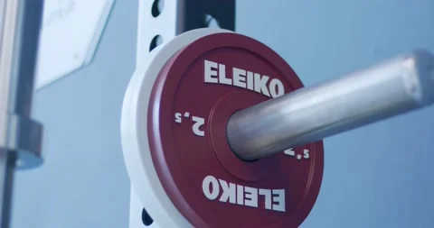 Weights in a gym Vídeo Stock 132187391