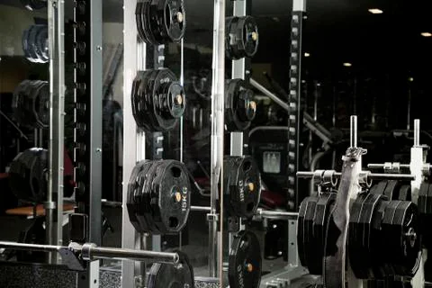 Weights in a gym Stock-Fotos