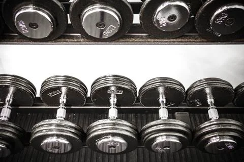 Weights in a Gym Stock Photos