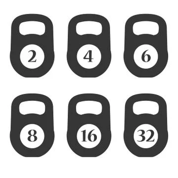Weights Icons with Numpers Set. Vector 스톡 일러스트