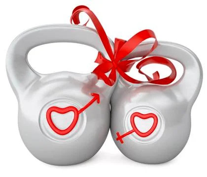 Weights love 3d render Stock Illustration