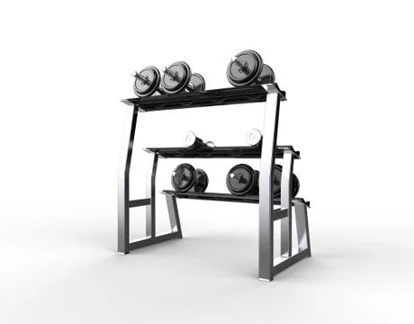 Weights On A Stand Back View Ilustración de archivo