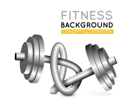 Weights twisted in a knot. Stock Illustration