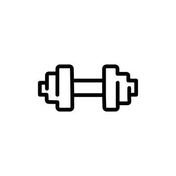 Weights vector icon. Dumbbell icon outline design vector illustration. fitnes Stock Illustration