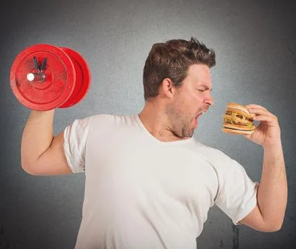 Weights vs sandwich Stock Photos