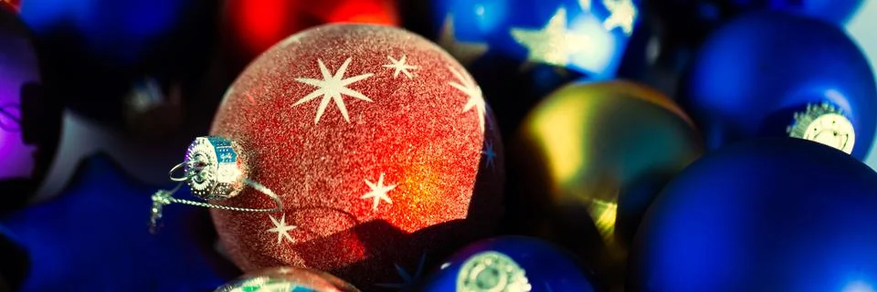 Weihnachtskugeln Banner Stock Photos