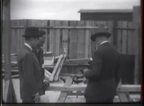 WEIMAR - 1945: Concentration Camp Visit — Banner reading Friede Freiheit Stock Footage 342819495