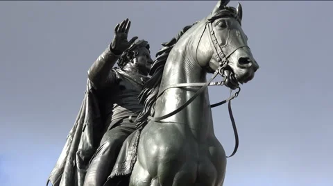 Weimar: Statue of Carl August, Grand Duke of Saxe-Weimar-Eisenach.DEU Stock Footage 63765244