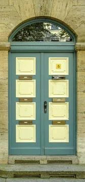 Weimar, Thuringia, Germany Classicist front door of the listed building Sc... Fotos de archivo