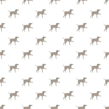 Weimaraner dog seamless pattern on white background イラスト素材