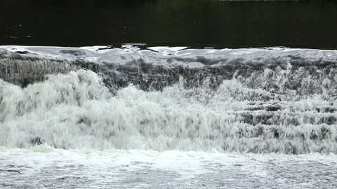 WEIR CLOSE WHITE WATER Stock Footage 93464424