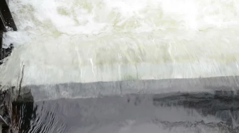 Weir (Falling Water) of Havel River Video stock 40800147