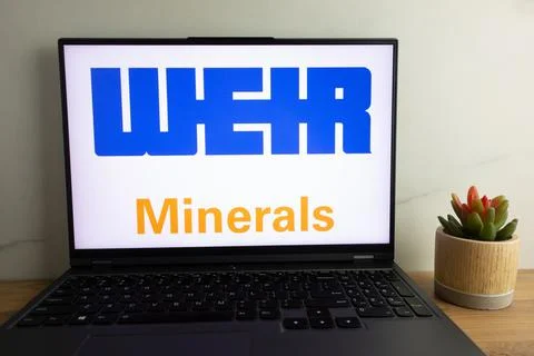 The Weir Group plc Scottish multinational company logo on laptop Stock Photos