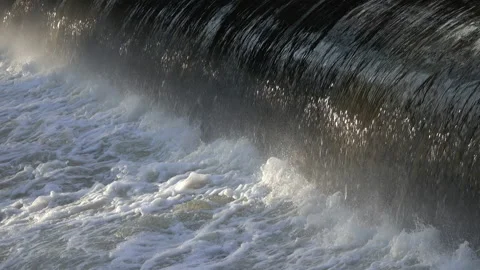 Weir of a hydropower plant Stock Footage 147880885