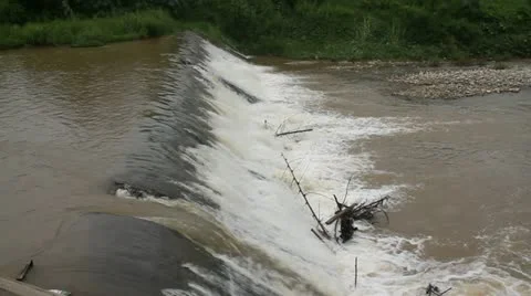 Weir on river Stock Footage 11800881