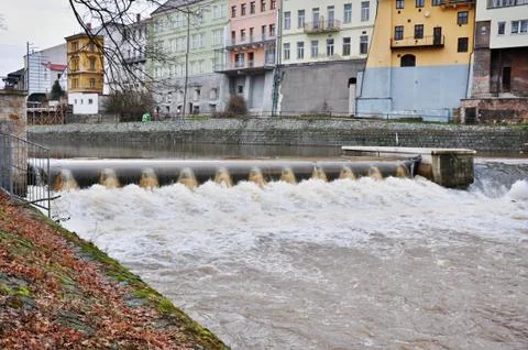 Weir on river Stock Photos